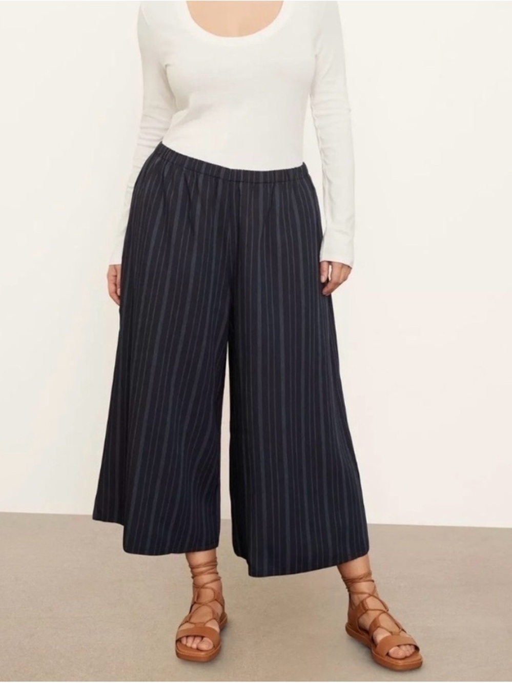 Vince navy striped cropped pant xs